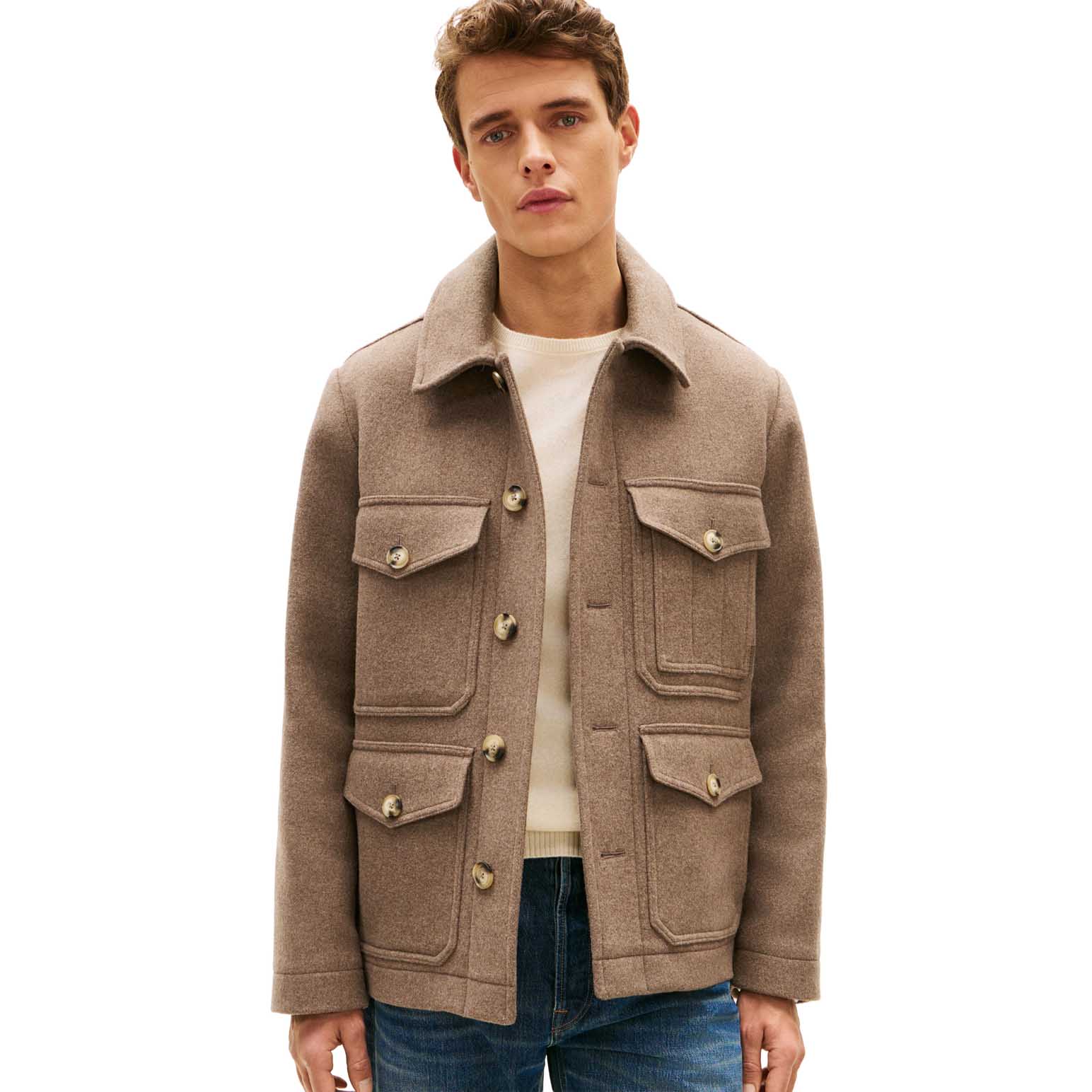 Tommy Hilfiger Wool Blend Utility Shirt Jacket